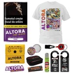 Pachet promotional tutun Altora Fake 30g cu foite, rolling box, suport bricheta, clipper si merch Altora (door hanger, insigna, sticker) 4th Edition